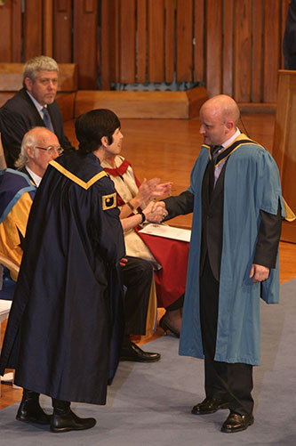 Ian Dyball receiving Masters in Philosophy